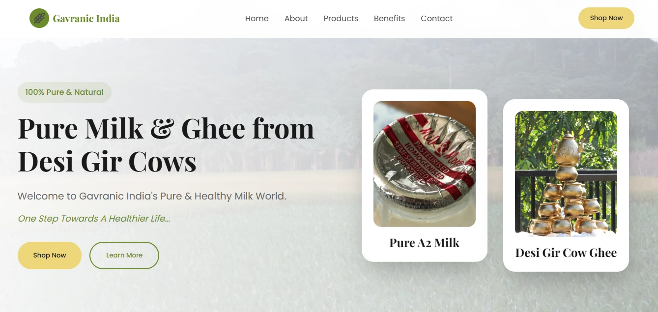 Dairy Products E-Commerce Website