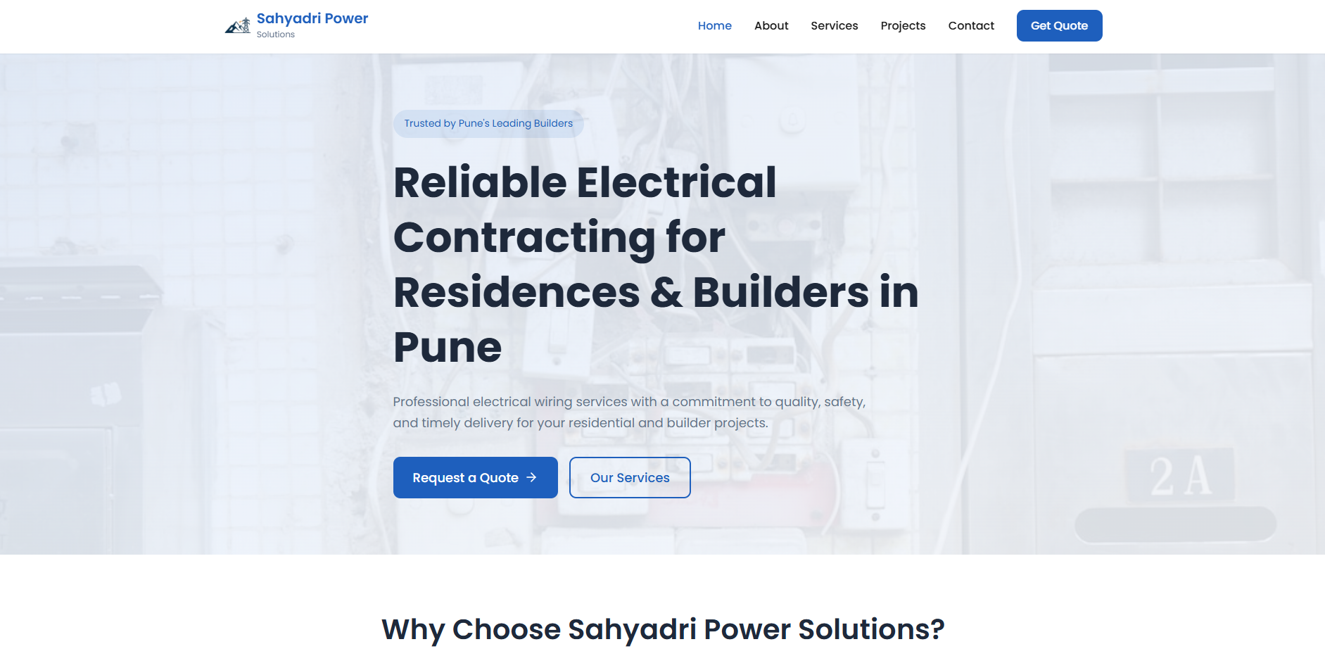 Electrical contractor website